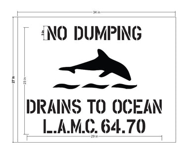 No Dumping Drains To Ocean Plastic Stencil