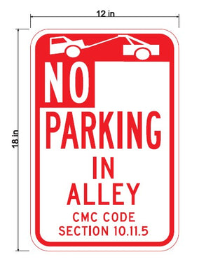 No Parking In Alley CMC Code Section 10.11.5