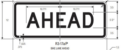 R3-17aP Bike Lane Ahead Sign