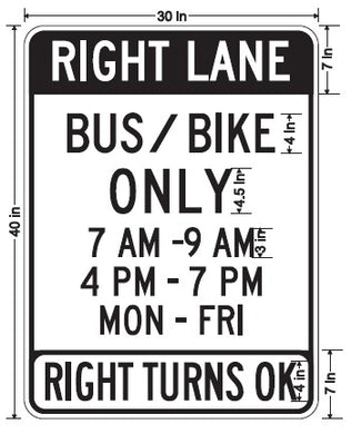 LA Metro Custom Bus / Bike Only Sign