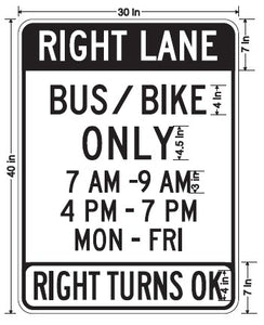 LA Metro Custom Bus / Bike Only Sign