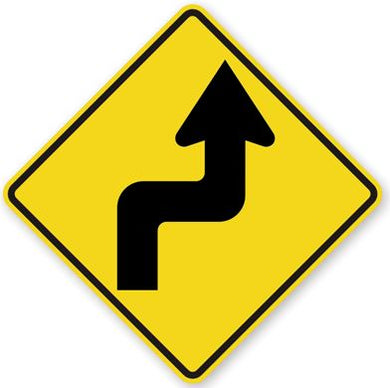 W1-3 (R) Reverse Turn Sign
