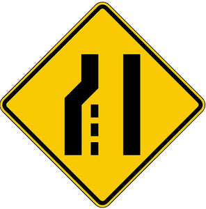 W4-2L Left Lane Ends