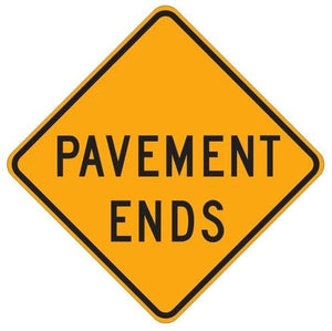 W8-3 Pavement Ends Sign