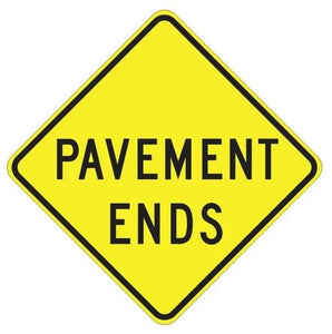 W8-3 Pavement Ends Sign