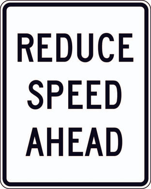 R2-5a Reduce Speed Ahead Sign